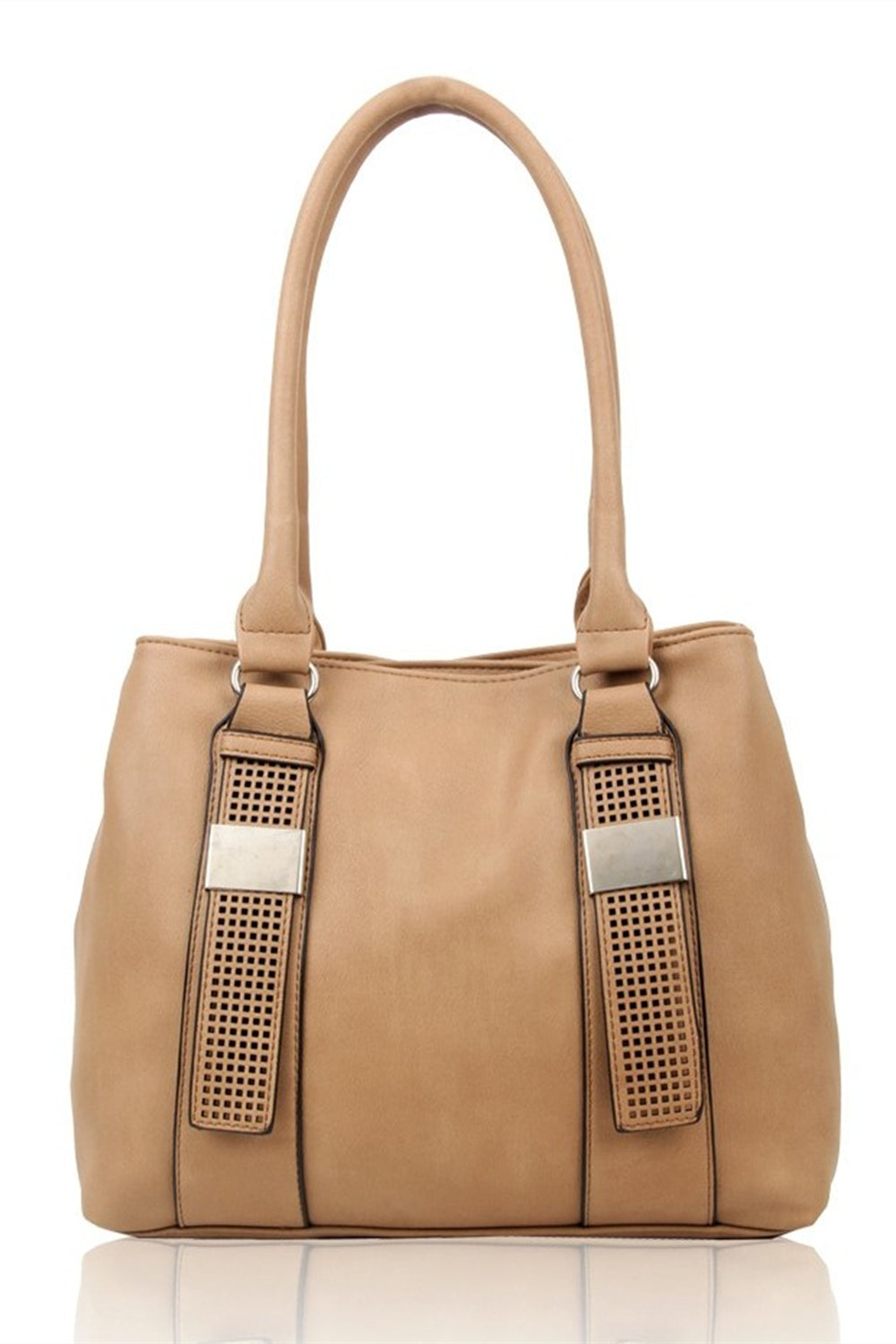 RS17007 Twin Cut-Out Belts Designed Two Compartments Shoulder Bag