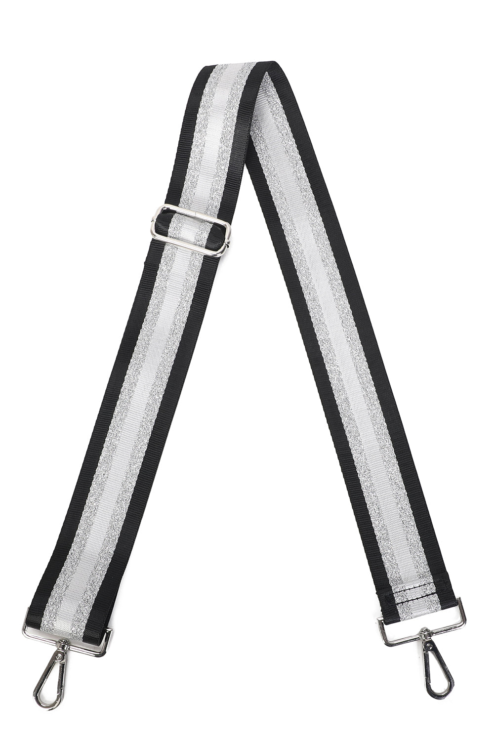 E-Crossbbody Strap Silver Sparkle Stripe