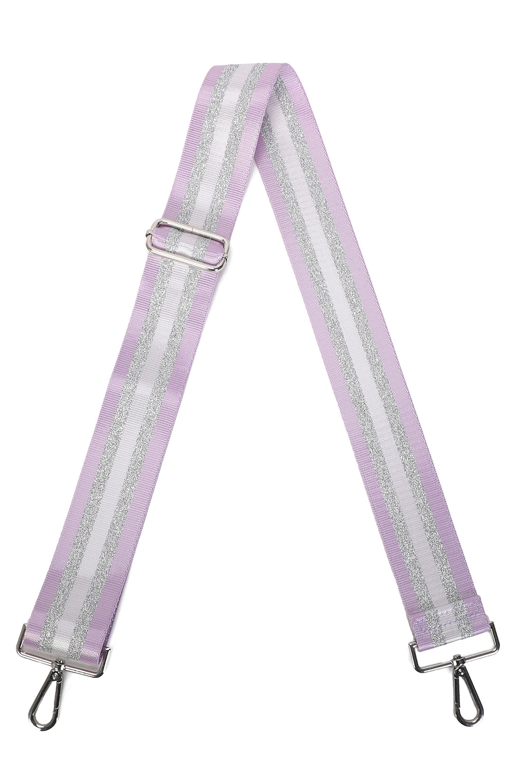 E-Crossbbody Strap Silver Sparkle Stripe