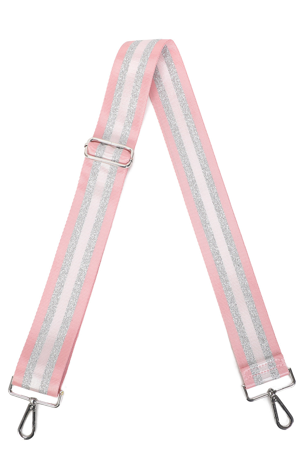 E-Crossbbody Strap Silver Sparkle Stripe