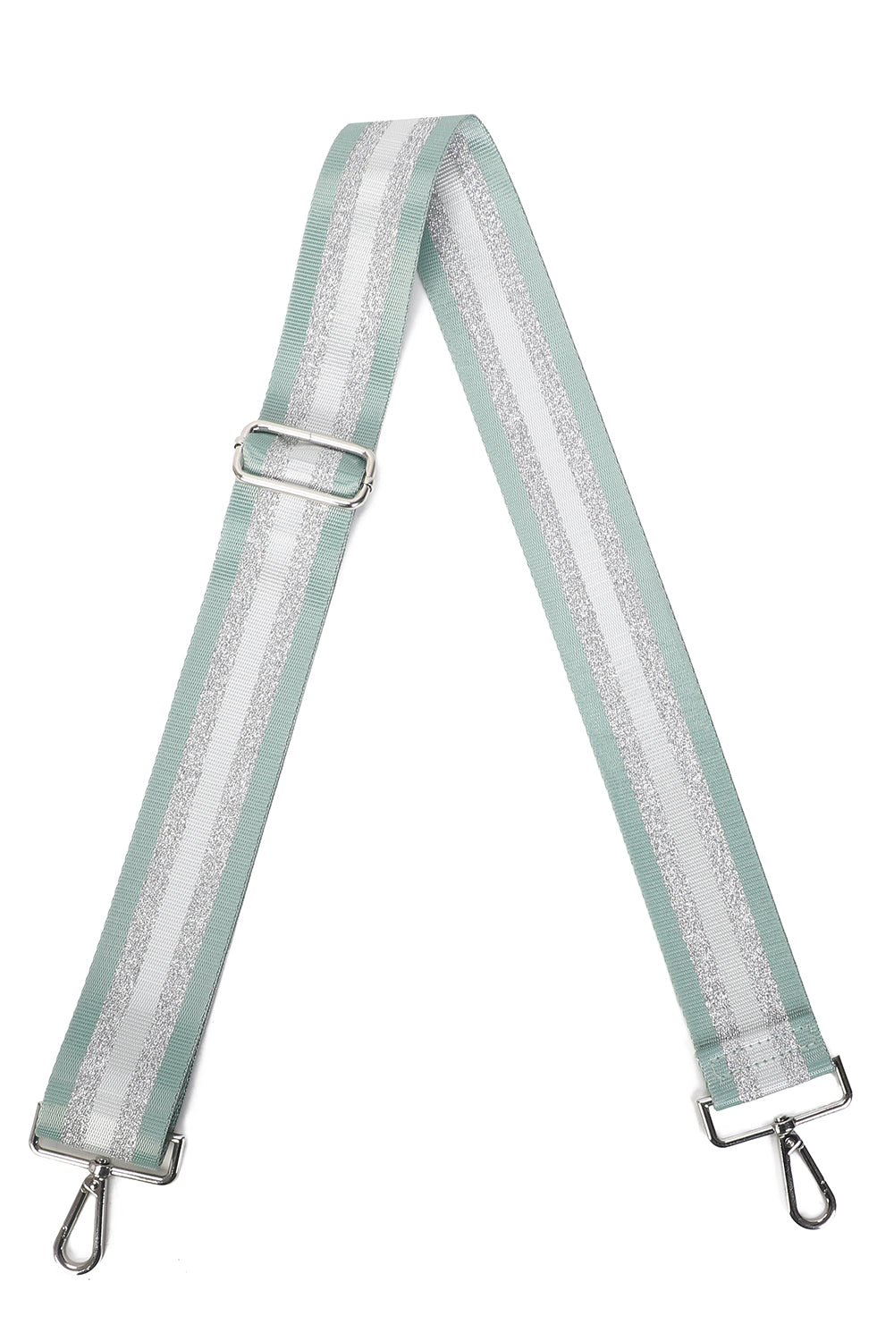 E-Crossbbody Strap Silver Sparkle Stripe