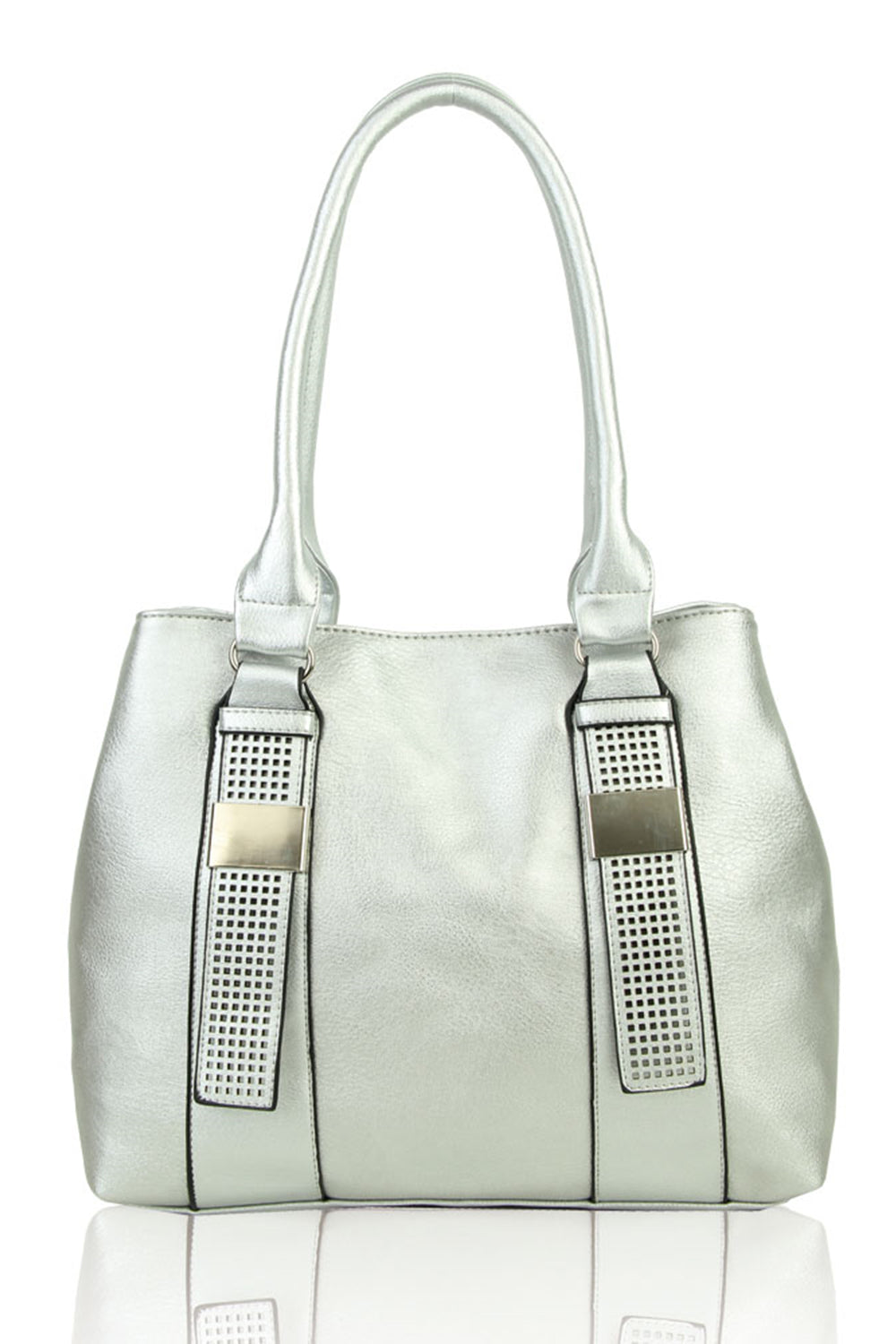 RS17007 Twin Cut-Out Belts Designed Two Compartments Shoulder Bag