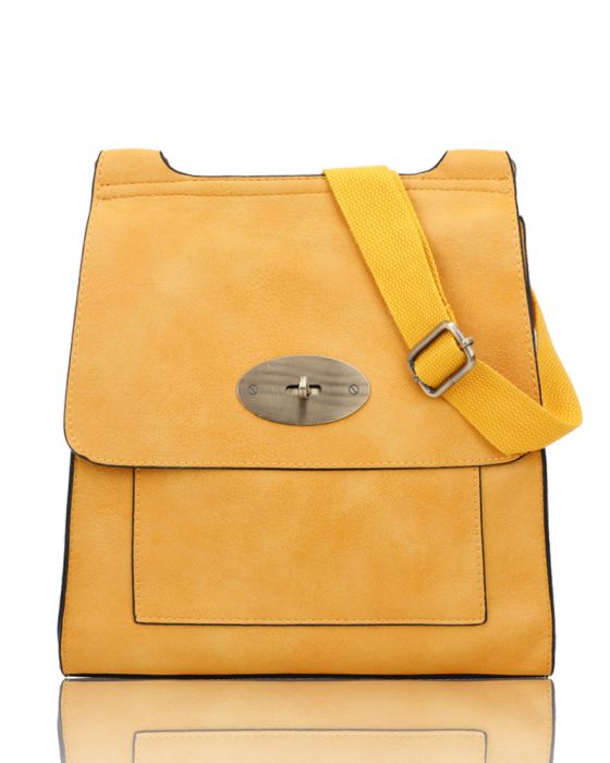 RB15113 Flap Over Messenger Bag With Metal Clasp