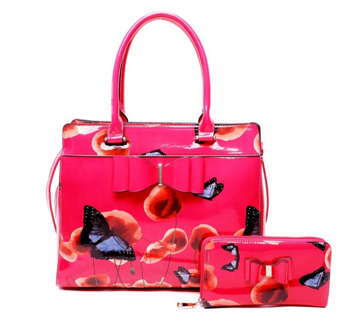 RJ200811 2IN1 Poppy Flower & Butterfly Bucket Shaped With Purse Set