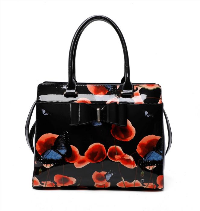 RJ200811 2IN1 Poppy Flower & Butterfly Bucket Shaped With Purse Set