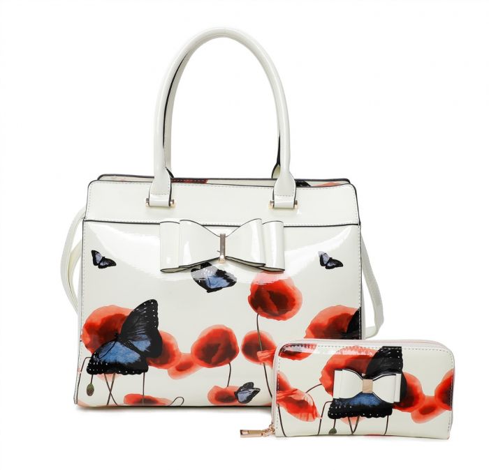 RJ200811 2IN1 Poppy Flower & Butterfly Bucket Shaped With Purse Set