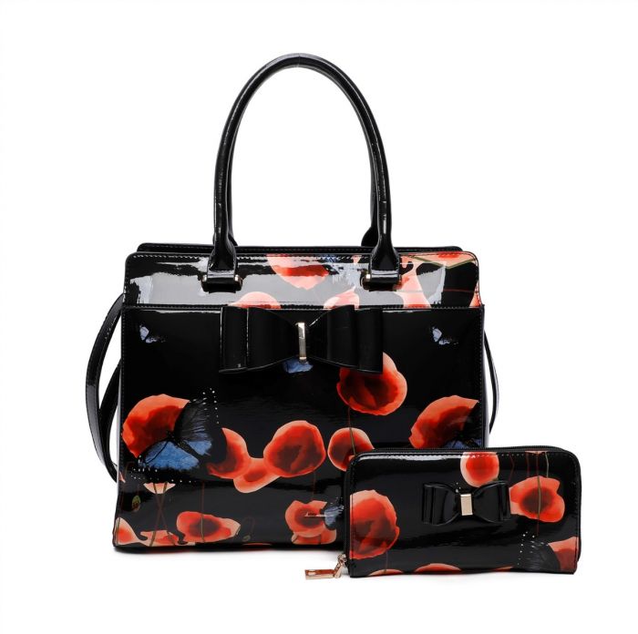 RJ200811 2IN1 Poppy Flower & Butterfly Bucket Shaped With Purse Set
