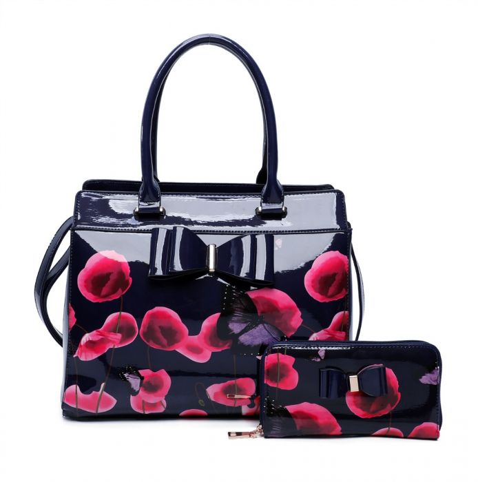RJ200811 2IN1 Poppy Flower & Butterfly Bucket Shaped With Purse Set