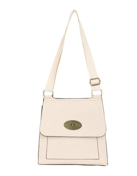 RB15113 Flap Over Messenger Bag With Metal Clasp