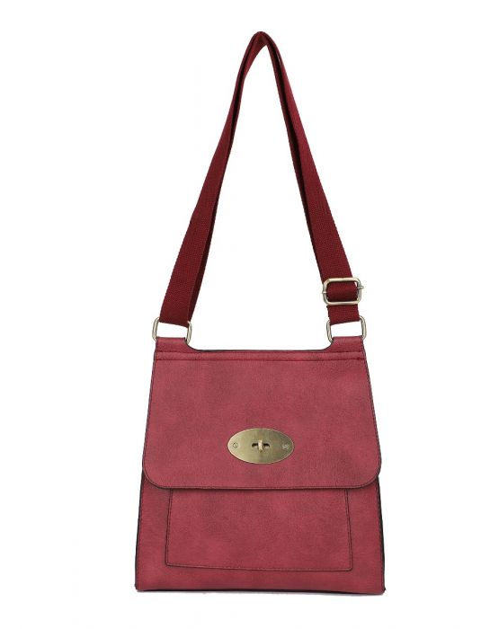 RB15113 Flap Over Messenger Bag With Metal Clasp