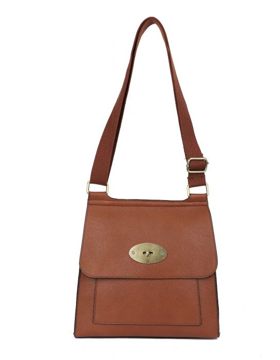 RB15113 Flap Over Messenger Bag With Metal Clasp