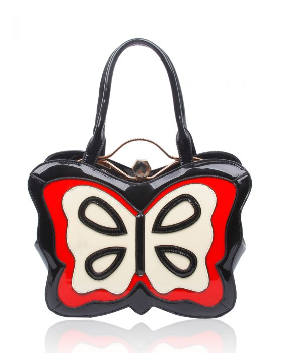 RD160443 Butterfly Shaped Patent Shoulder Bag
