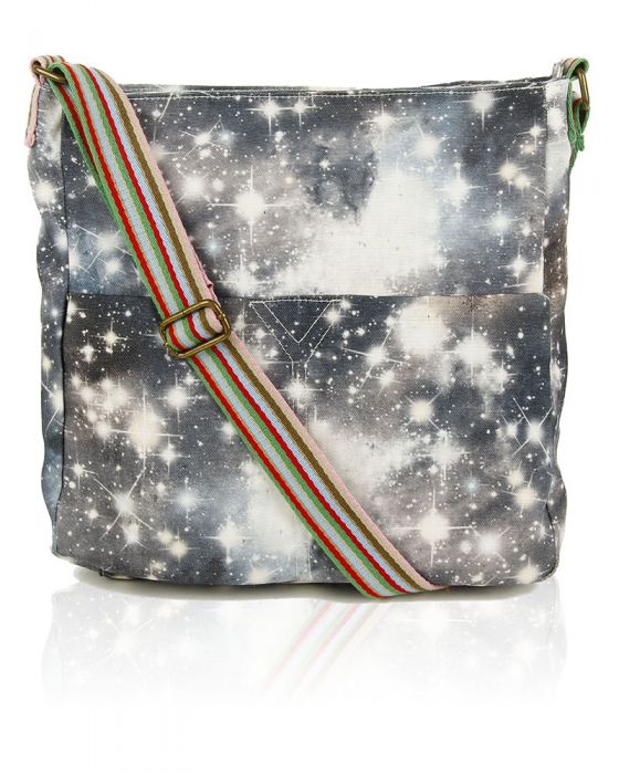 RF13001-ES Milky Way Print Canvas Cross-Body Bag