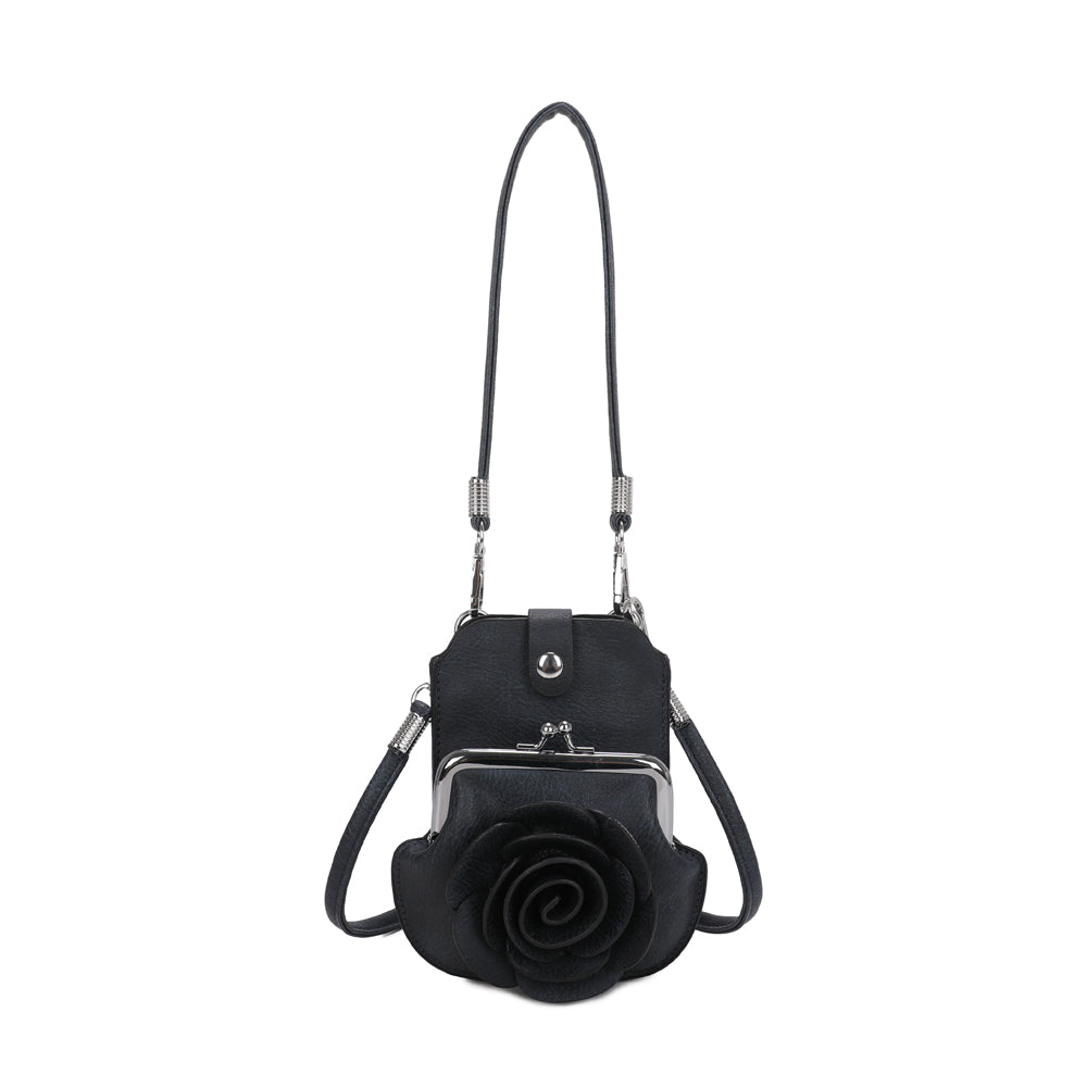 AF006 3D Rose Floral Patterned Mobile Phone Pouch Purse Bag