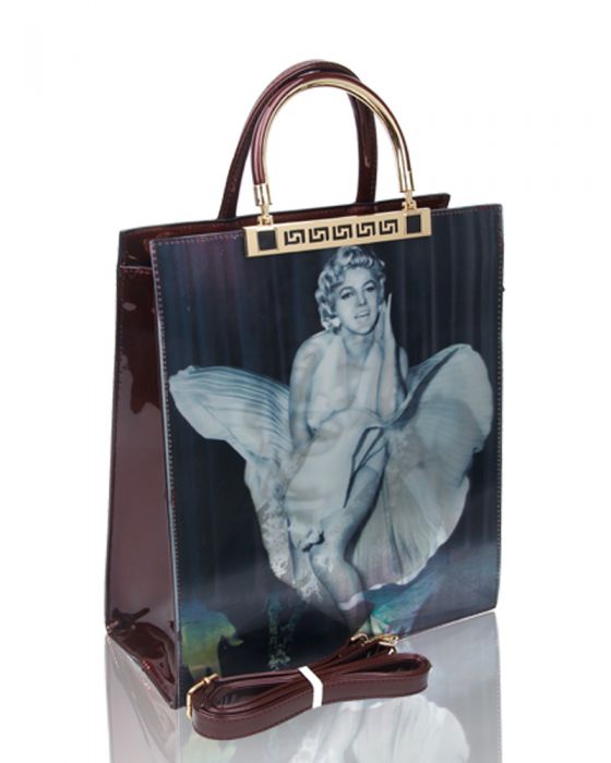 RJ160501-M Monroe 3D Print Top-Handle Handbag