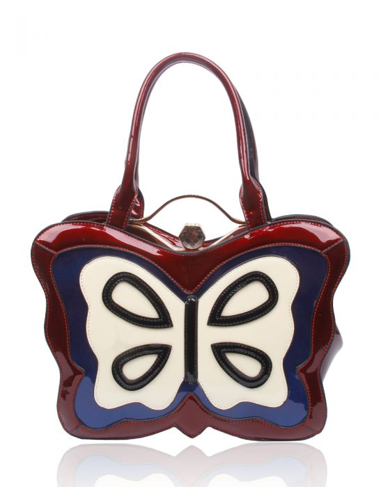 RD160443 Butterfly Shaped Patent Shoulder Bag
