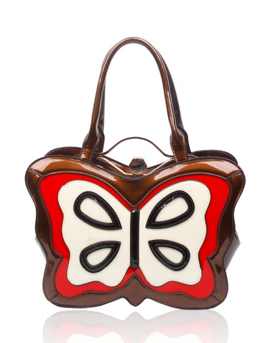 RD160443 Butterfly Shaped Patent Shoulder Bag