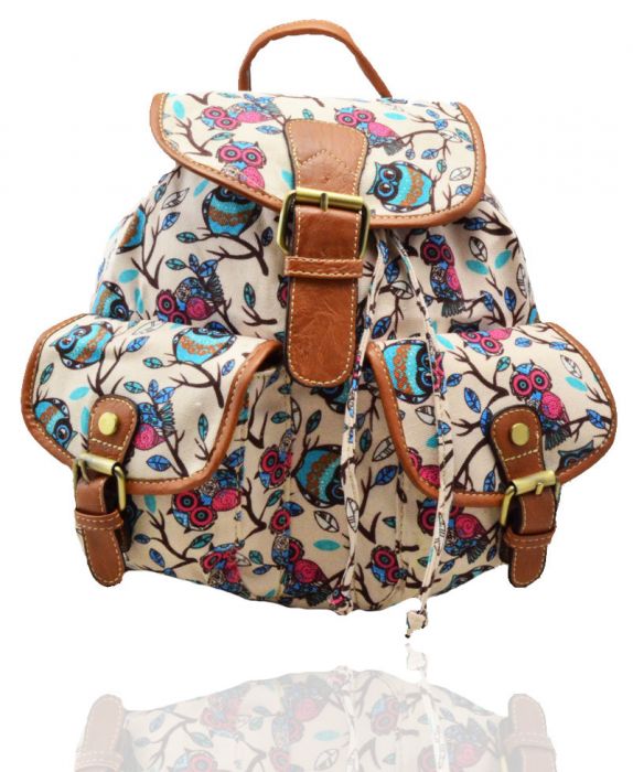 X2428B-BD Bird Print Backpack Rucksack Bag