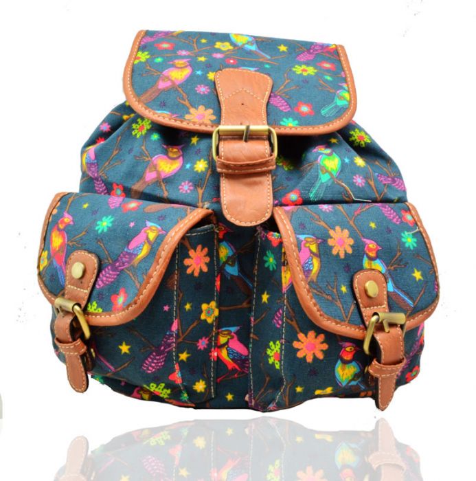X2428B-BD Bird Print Backpack Rucksack Bag