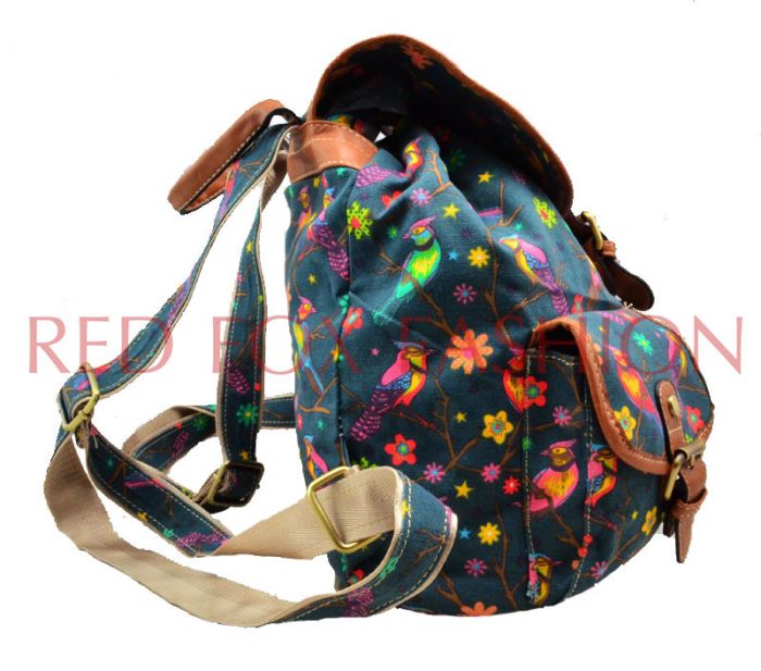 X2428B-BD Bird Print Backpack Rucksack Bag