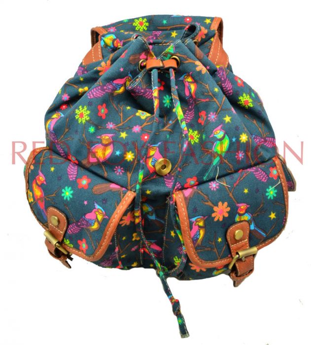 X2428B-BD Bird Print Backpack Rucksack Bag