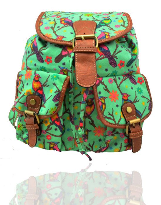 X2428B-BD Bird Print Backpack Rucksack Bag