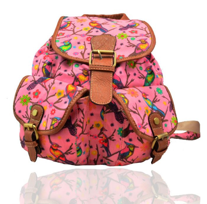X2428B-BD Bird Print Backpack Rucksack Bag