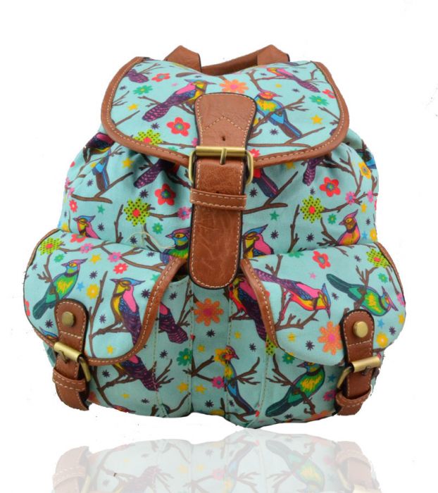 X2428B-BD Bird Print Backpack Rucksack Bag