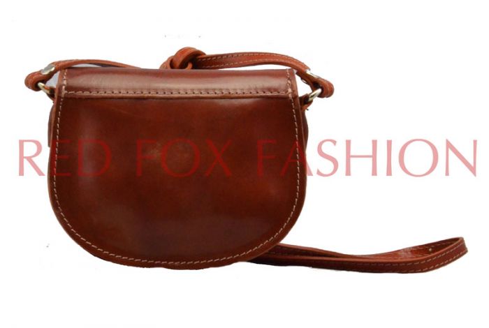 V0027 Small Leather Saddle shoulder bag 2 compartments