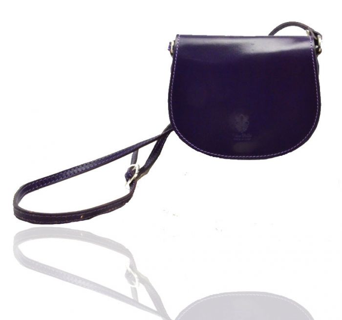 V0027 Small Leather Saddle shoulder bag 2 compartments