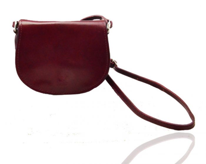 V0027 Small Leather Saddle shoulder bag 2 compartments