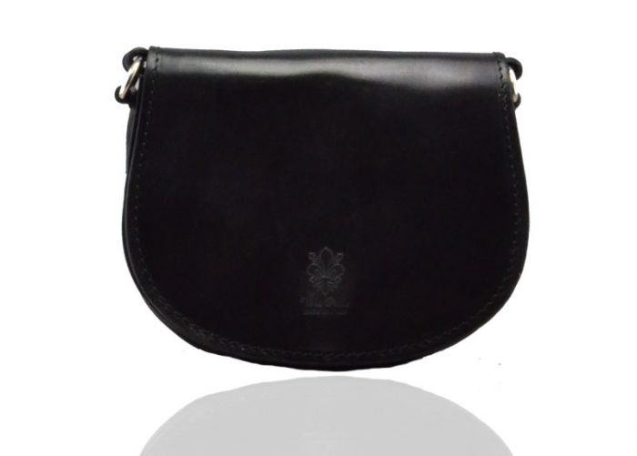 V0027 Small Leather Saddle shoulder bag 2 compartments