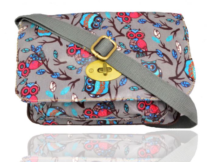 H6060-OWL4 Print Waterproof Satchel Bag