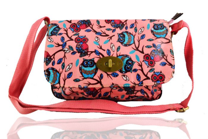 H6060-OWL4 Print Waterproof Satchel Bag