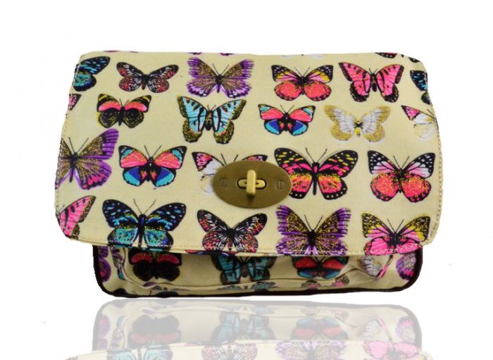H6060-B Butterfly Patterned Waterproof Satchel Bag