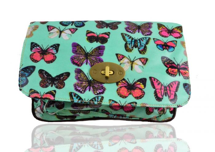 H6060-B Butterfly Patterned Waterproof Satchel Bag