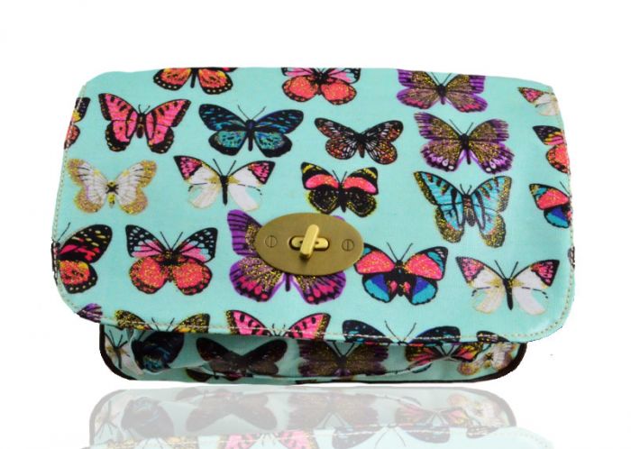 H6060-B Butterfly Patterned Waterproof Satchel Bag