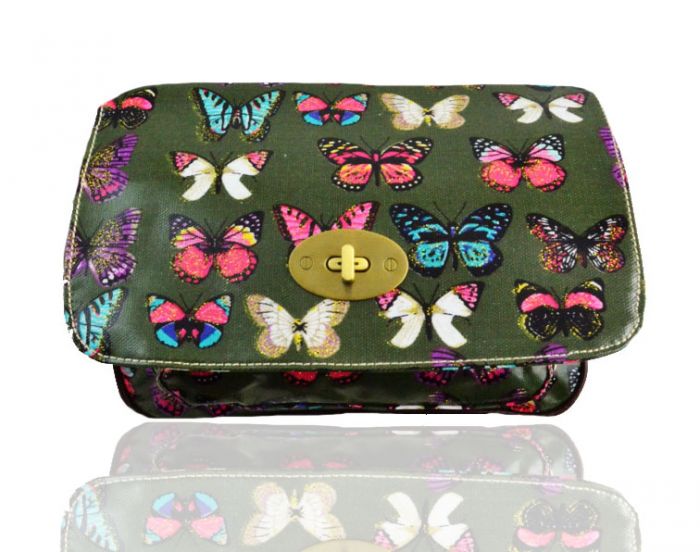 H6060-B Butterfly Patterned Waterproof Satchel Bag