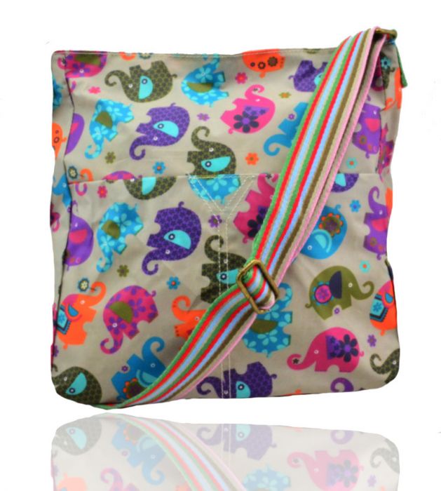 TC13001-EL Elephant Patterned Waterproof Messenger Bag