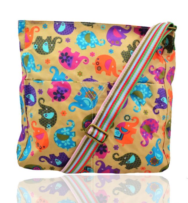 TC13001-EL Elephant Patterned Waterproof Messenger Bag
