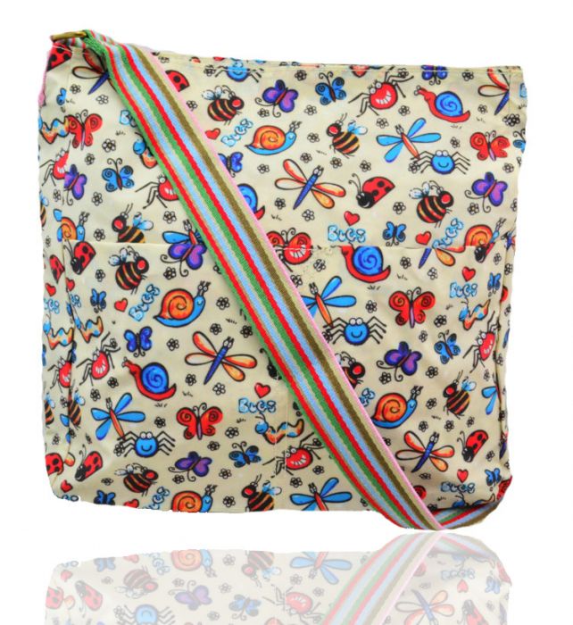 TC13001-LB Bugs Patterned Waterproof Messenger Bag