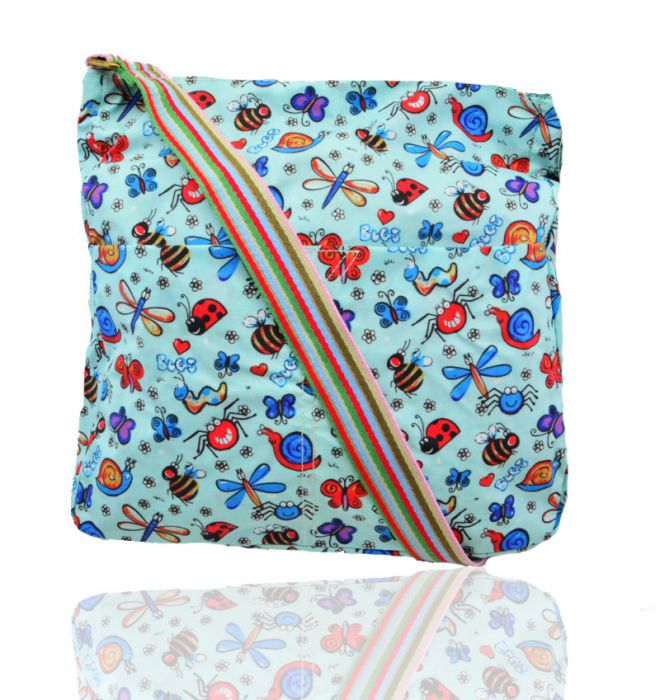 TC13001-LB Bugs Patterned Waterproof Messenger Bag