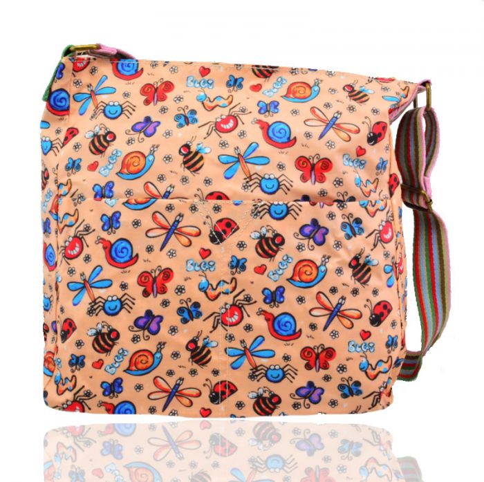TC13001-LB Bugs Patterned Waterproof Messenger Bag