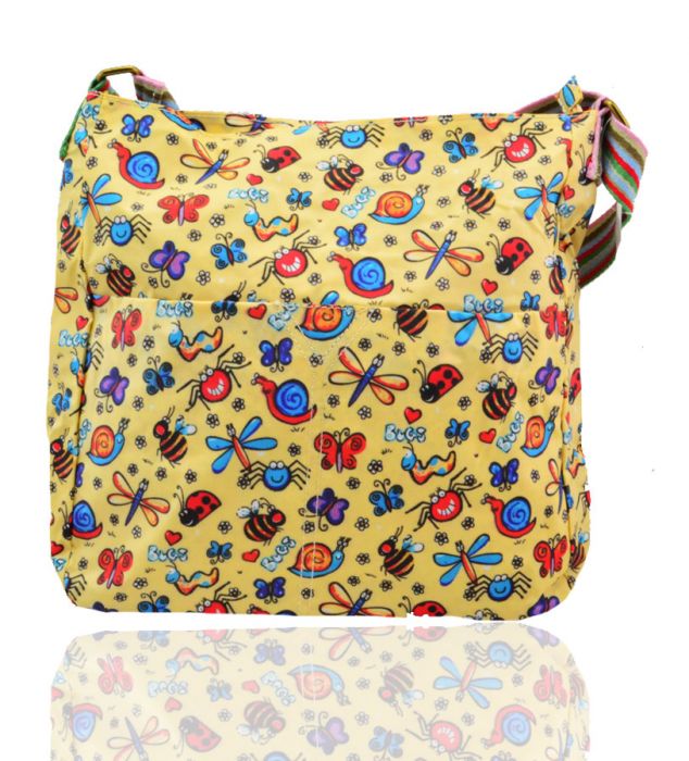 TC13001-LB Bugs Patterned Waterproof Messenger Bag