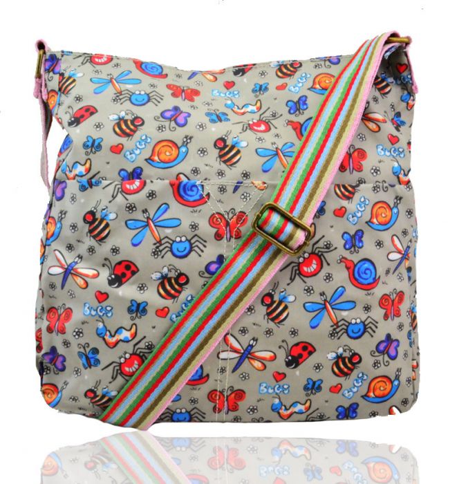 TC13001-LB Bugs Patterned Waterproof Messenger Bag