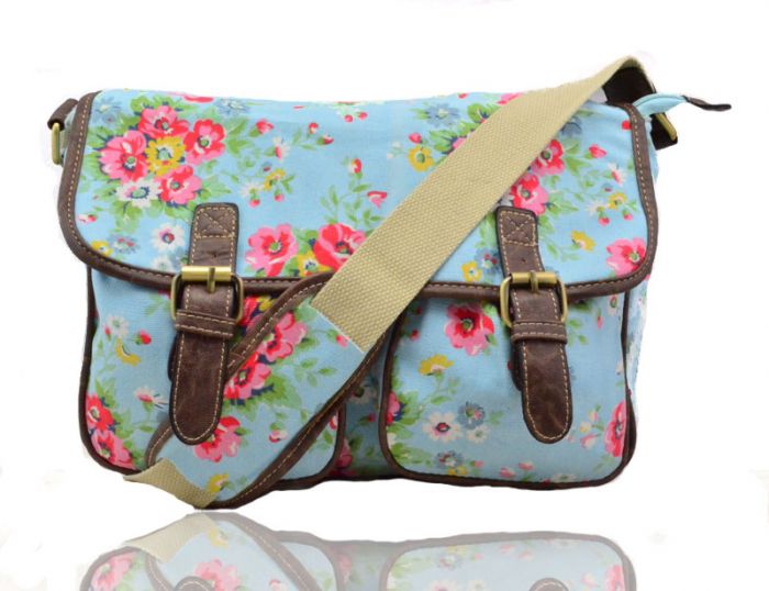 C6072-F Floral Canvas Saddle bag
