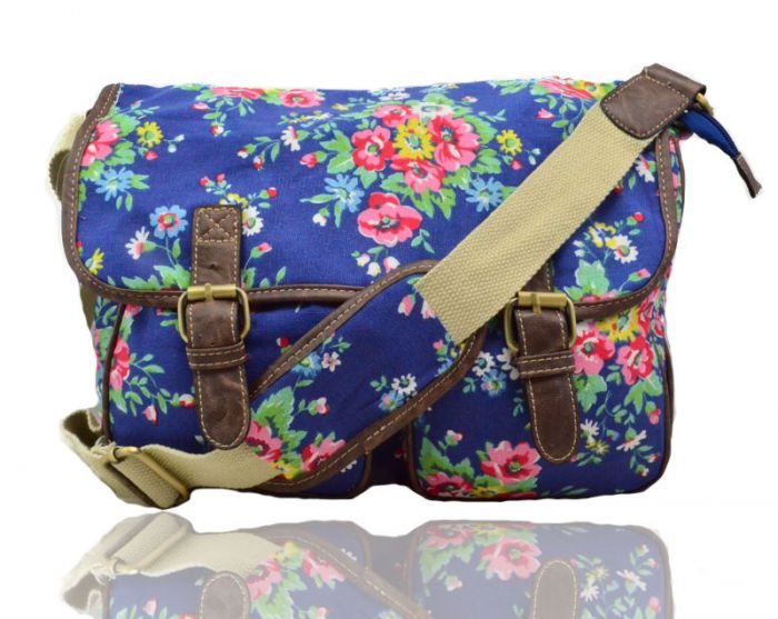 C6072-F Floral Canvas Saddle bag