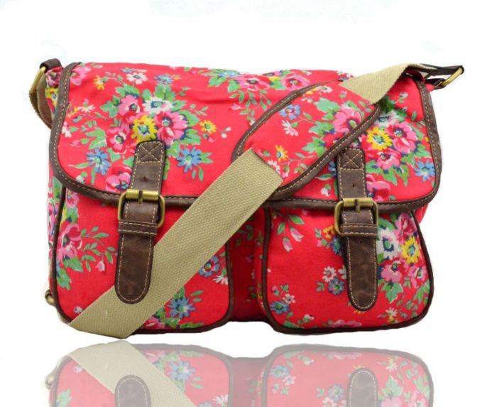 C6072-F Floral Canvas Saddle bag
