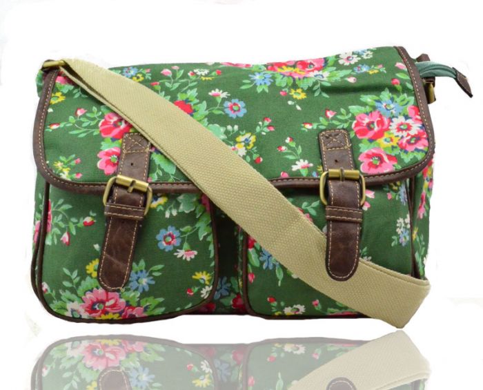 C6072-F Floral Canvas Saddle bag