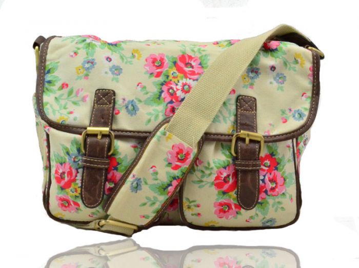 C6072-F Floral Canvas Saddle bag